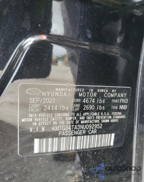 2022 Genesis G70 Base из США, поврежденный, VIN KMTG34TA3NU092952